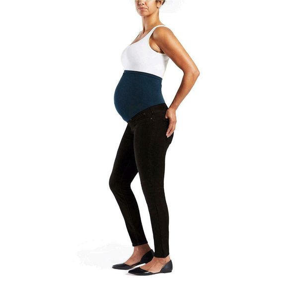 NWT Levis Large Maternity Skinny Black Jeans Gold